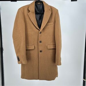 Alcott Men's Camel Brown‎ Wool Blend Chester Coat Size 50 Single Breasted